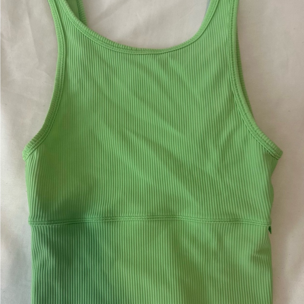 Green Ribbed Tank Top